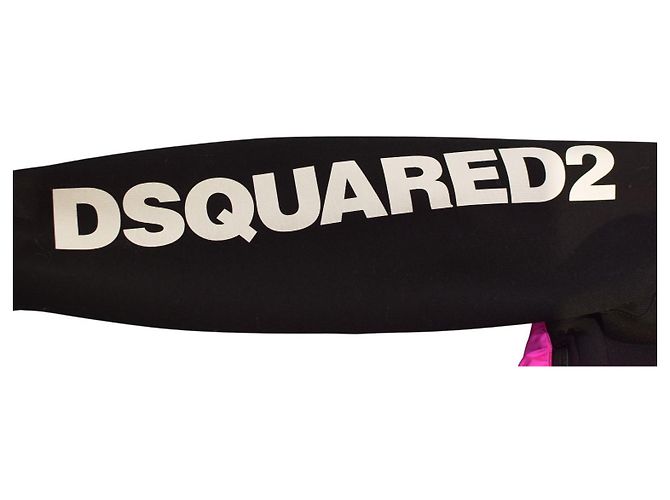 DSQUARED2 SKI Schwarze & Rosa Technische Zip-Pufferjacke | Größe M | Hergestellt in Italien - Ansicht 6