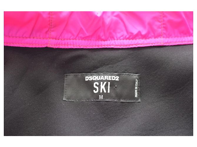DSQUARED2 SKI Schwarze & Rosa Technische Zip-Pufferjacke | Größe M | Hergestellt in Italien - Ansicht 8