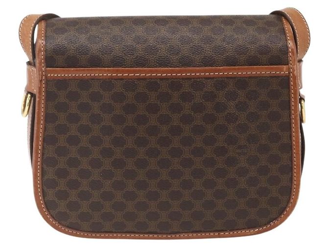 Céline Celine Vintage Macadam Canvas et Cuir Marron - vue 2
