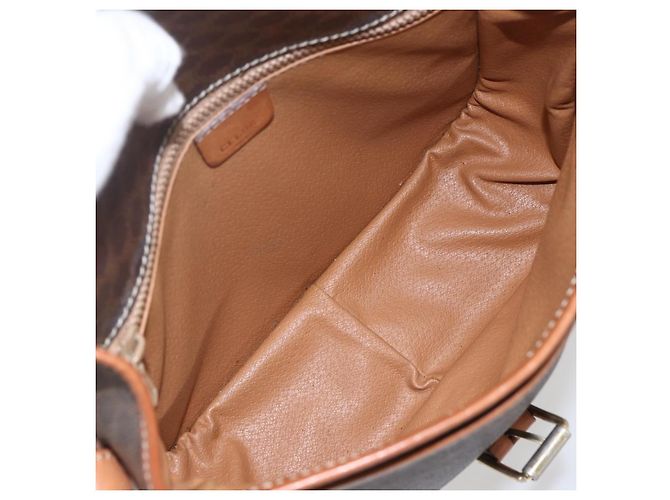 Céline Celine Vintage Macadam Canvas et Cuir Marron - vue 5