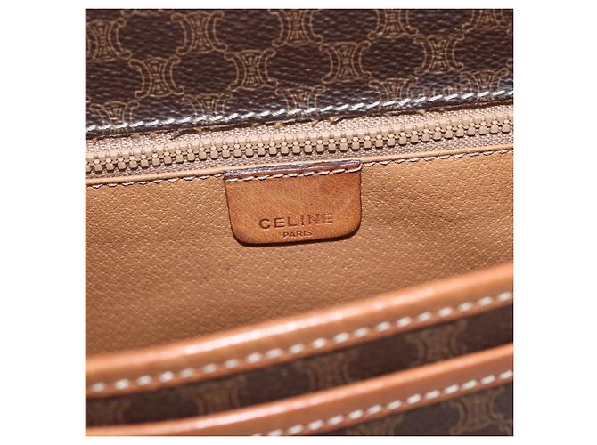 Céline Celine Vintage Macadam Canvas et Cuir Marron - vue 6