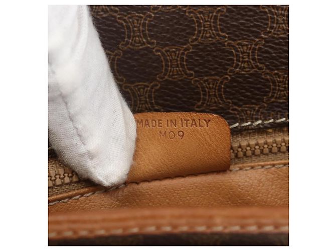 Céline Celine Vintage Macadam Canvas et Cuir Marron - vue 7