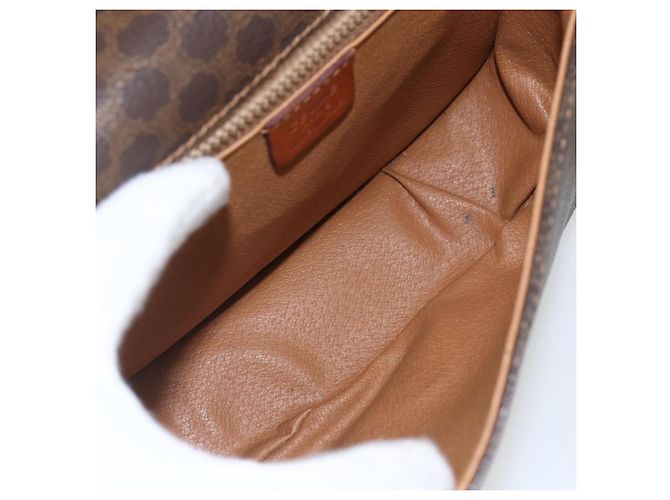 Céline Celine Vintage Macadam Canvas et Cuir Marron - vue 5