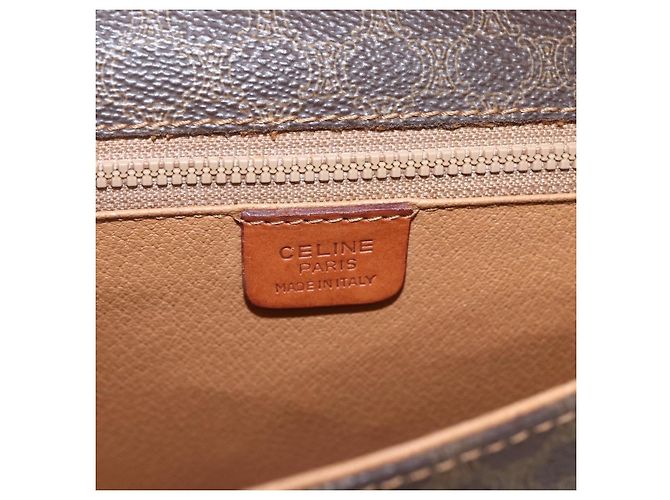Céline Celine Vintage Macadam Canvas et Cuir Marron - vue 6