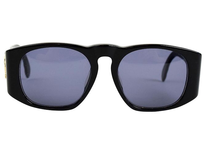 Gafas de sol acolchadas con logo CC en oro Chanel 01450 Negro Dorado - vista 2
