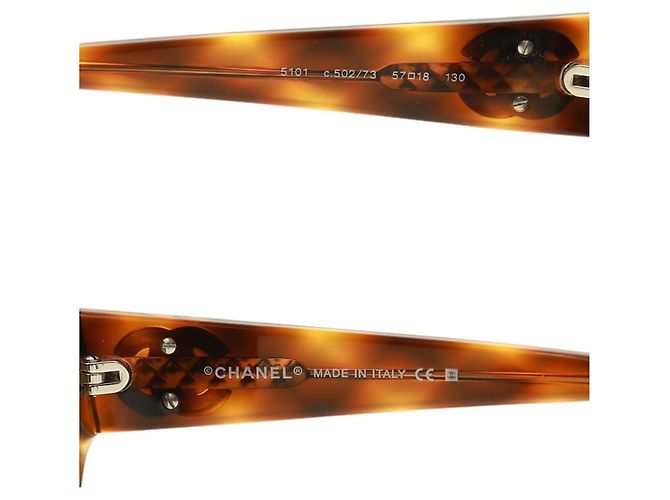 Gafas de sol Chanel CC Logo carey marrón 5101 Castaño - vista 6