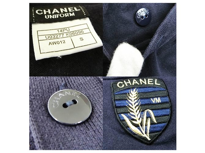 Marineblauer Cardigan Chanel Uniform von Karl Lagerfeld - Ansicht 4
