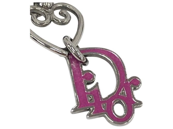 Orecchini in argento rosa con logo a forma di cuore di Christian Dior - vista 3