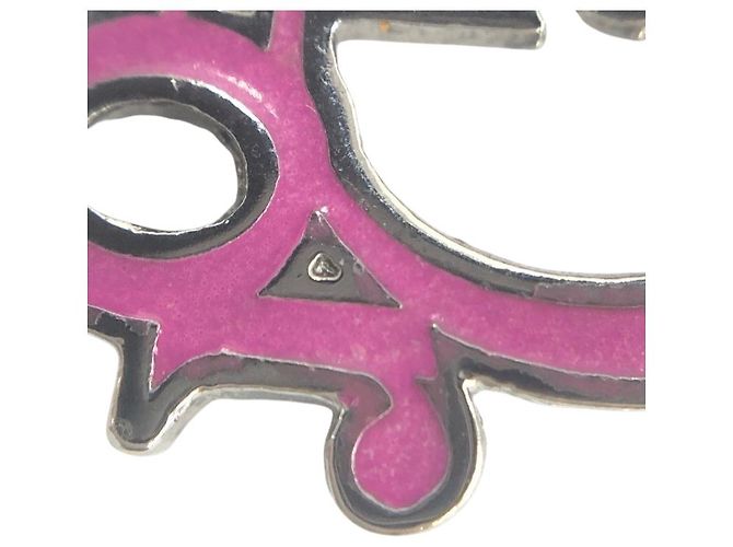 Orecchini in argento rosa con logo a forma di cuore di Christian Dior - vista 6