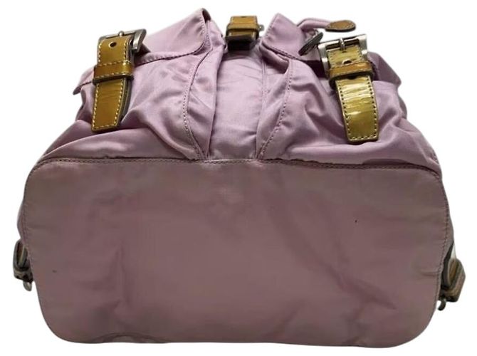 Mochila de nylon rosa con logo Prada - vista 4