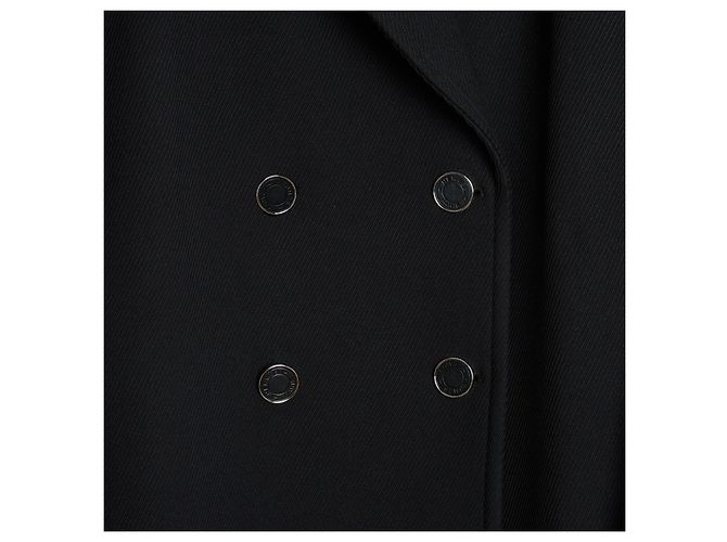 Hermès Caban Jacket FR34 Black Wool Whipcord Oversized Pea Coat UK6 US4 Hermes - view 3