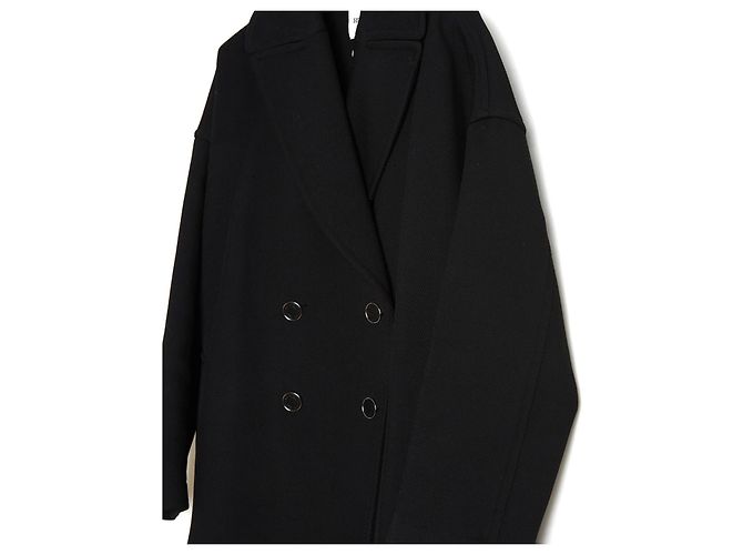 Hermès Caban Jacket FR34 Black Wool Whipcord Oversized Pea Coat UK6 US4 Hermes - view 4
