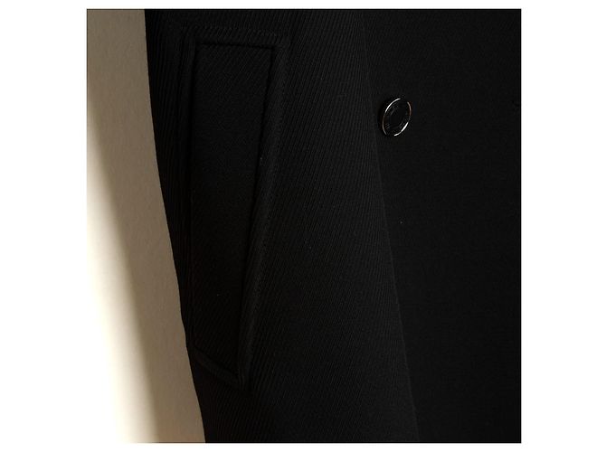 Hermès Caban Jacket FR34 Black Wool Whipcord Oversized Pea Coat UK6 US4 Hermes - view 5