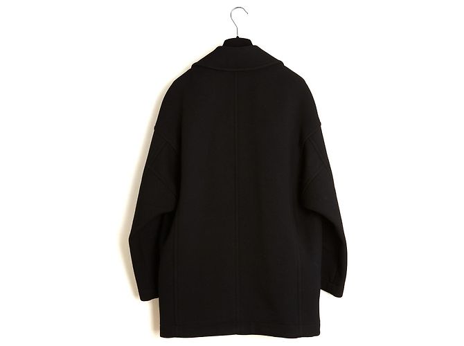 Hermès Caban Jacket FR34 Black Wool Whipcord Oversized Pea Coat UK6 US4 Hermes - view 7
