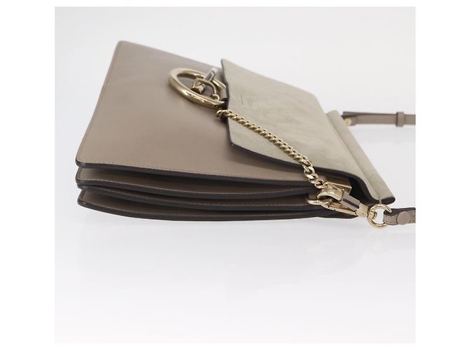 Chloé Borsa a Spalla Faye in Pelle e Camoscio Media di Chloe Beige - vista 3