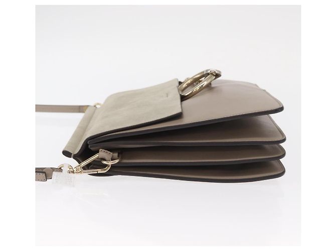 Chloé Borsa a Spalla Faye in Pelle e Camoscio Media di Chloe Beige - vista 4