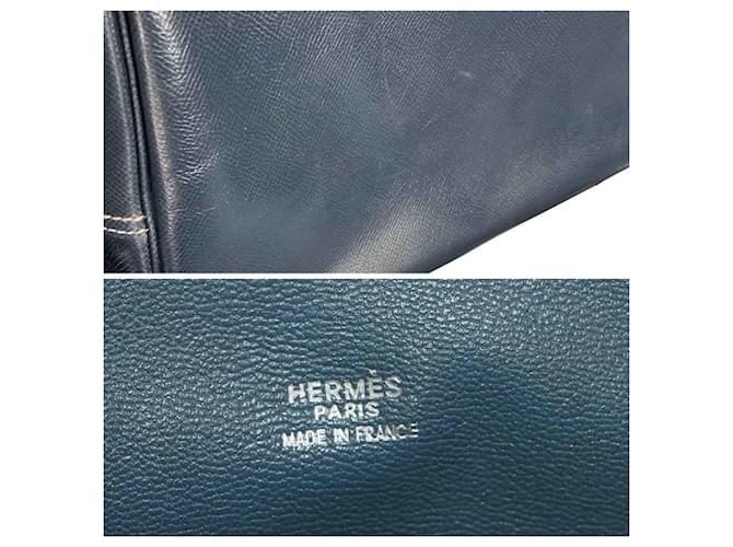 Borsa Hermès Plume 32 Blu navy - vista 8