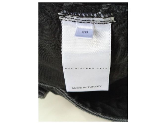 Christopher Kane Jeans Schwarz Grau Baumwolle Größe 28 - Ansicht 12
