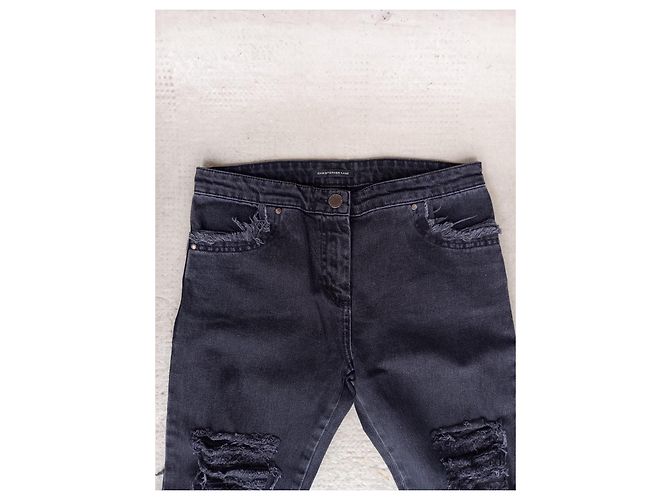 Christopher Kane Jeans Schwarz Grau Baumwolle Größe 28 - Ansicht 2