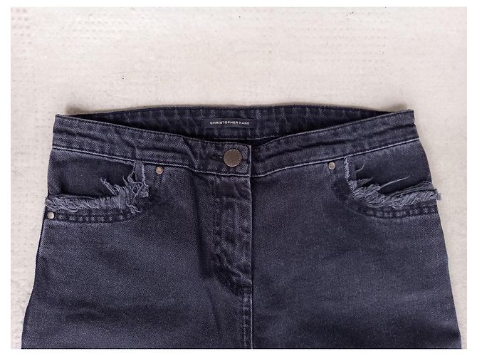 Christopher Kane Jeans Schwarz Grau Baumwolle Größe 28 - Ansicht 3
