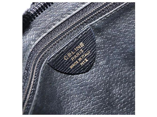 Céline Borsa a spalla in pelle con logo circolare Celine Nero - vista 6