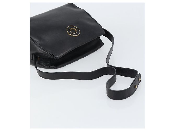 Céline Borsa a spalla in pelle con logo circolare Celine Nero - vista 7