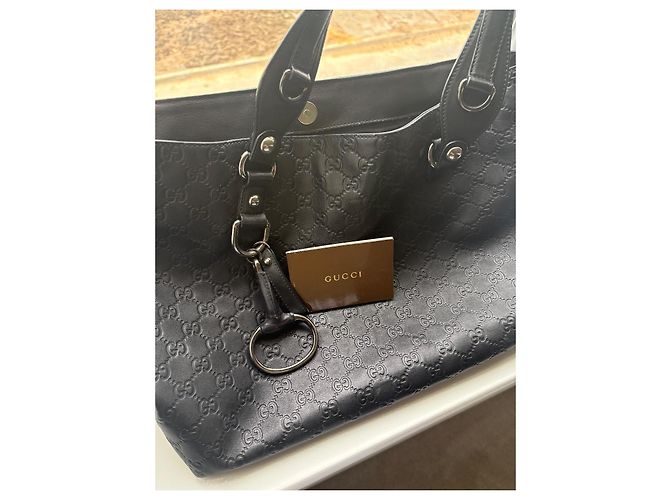 Gucci Tote Tasche Schwarzes Guccissima Leder - Ansicht 2