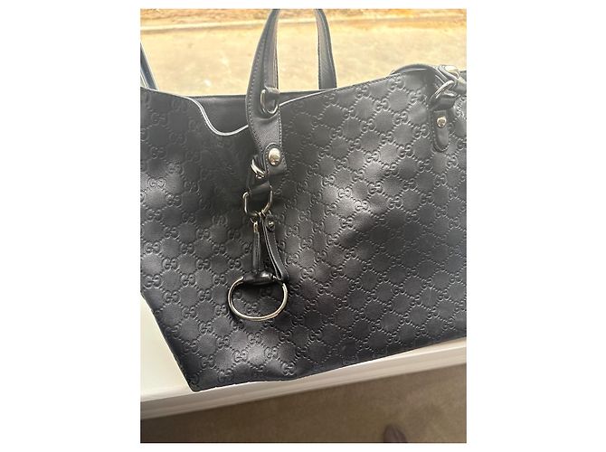 Gucci Tote Tasche Schwarzes Guccissima Leder - Ansicht 4