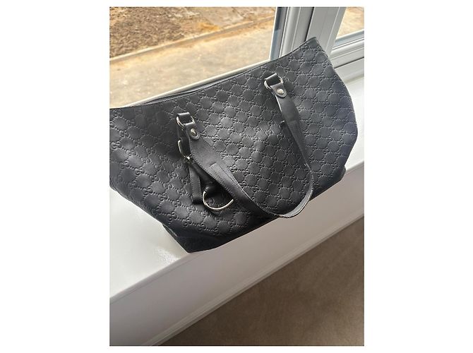 Gucci Tote Tasche Schwarzes Guccissima Leder - Ansicht 5