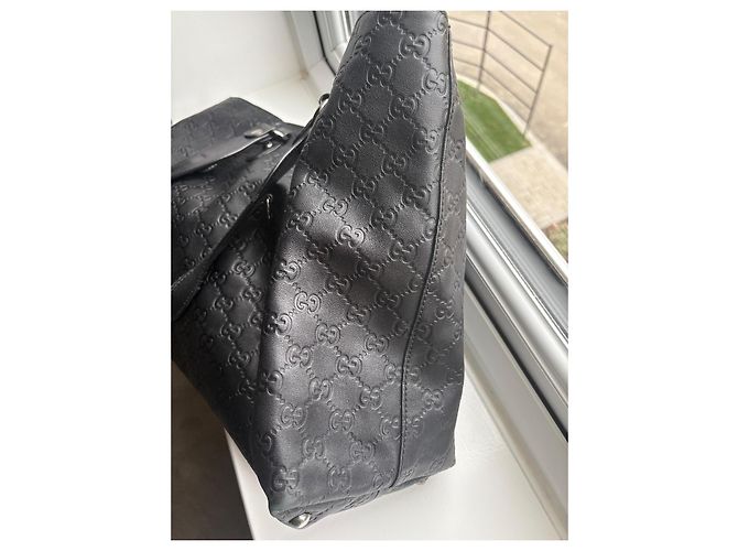 Gucci Tote Tasche Schwarzes Guccissima Leder - Ansicht 6