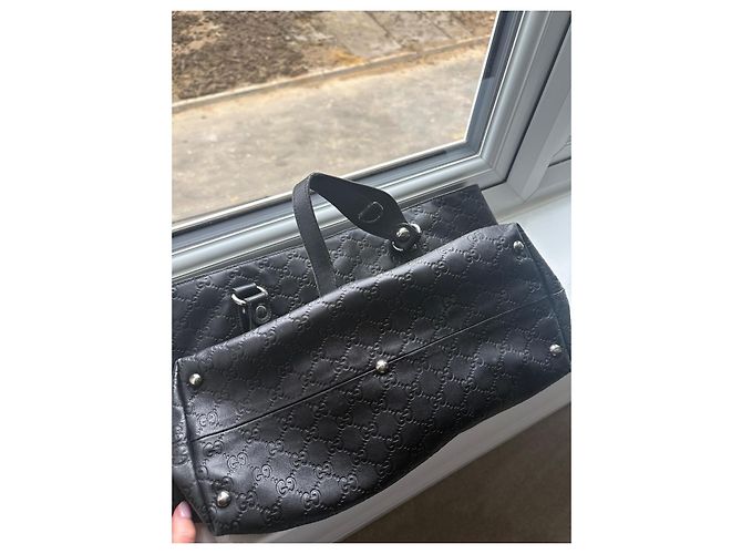 Gucci Tote Tasche Schwarzes Guccissima Leder - Ansicht 8