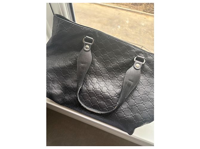 Gucci Tote Tasche Schwarzes Guccissima Leder - Ansicht 9