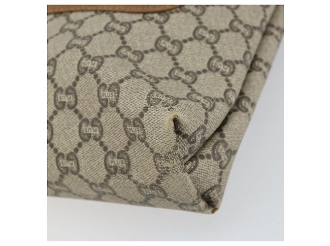 Borsa tote in PVC beige e oro della linea Sherry GG Plus Supreme di GUCCI Auth ka2201 D'oro - vista 10