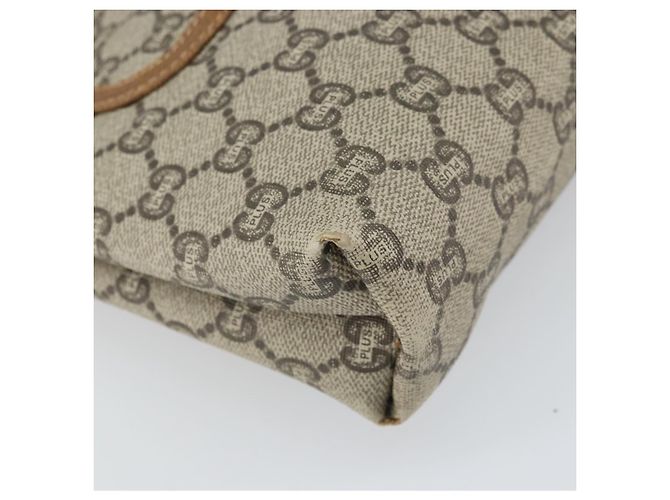 Borsa tote in PVC beige e oro della linea Sherry GG Plus Supreme di GUCCI Auth ka2201 D'oro - vista 11