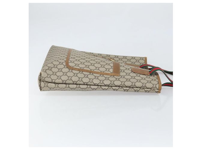 Borsa tote in PVC beige e oro della linea Sherry GG Plus Supreme di GUCCI Auth ka2201 D'oro - vista 4