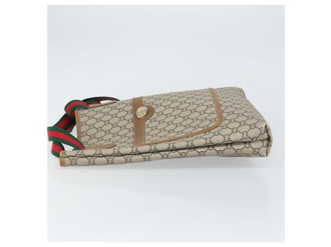 Borsa tote in PVC beige e oro della linea Sherry GG Plus Supreme di GUCCI Auth ka2201 D'oro - vista 5