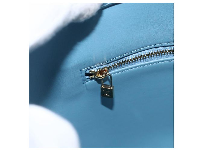 LOUIS VUITTON Borsa a Mano Monogram Vernis Houston Blu Baby M91005 LV Auth bs33150 Blu chiaro - vista 18