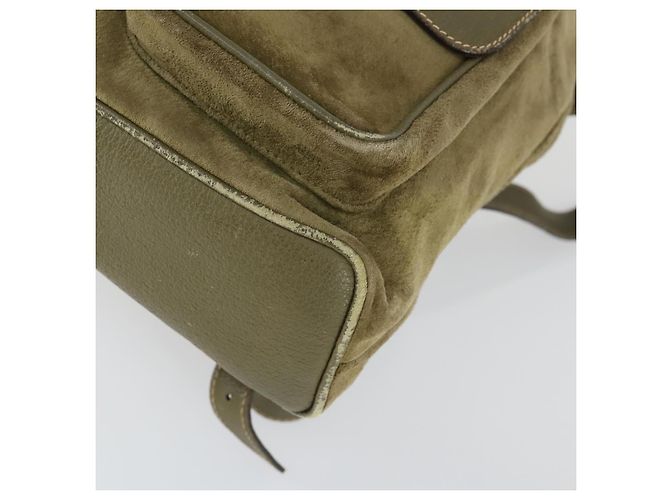Bamboo Zaino in Bambù GUCCI Camoscio Khaki Oro 003 58 0016 Auth BA9952 D'oro Cachi - vista 12