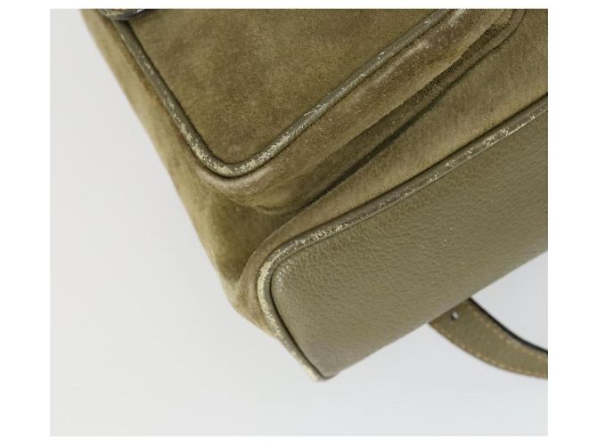 Bamboo Zaino in Bambù GUCCI Camoscio Khaki Oro 003 58 0016 Auth BA9952 D'oro Cachi - vista 13