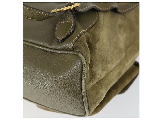 Bamboo Zaino in Bambù GUCCI Camoscio Khaki Oro 003 58 0016 Auth BA9952 D'oro Cachi - vista 14