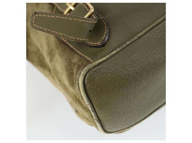 Bamboo Zaino in Bambù GUCCI Camoscio Khaki Oro 003 58 0016 Auth BA9952 D'oro Cachi - vista 15