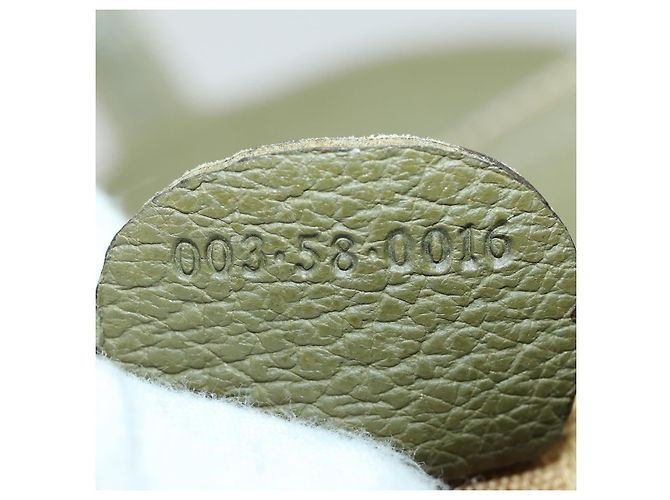 Bamboo Zaino in Bambù GUCCI Camoscio Khaki Oro 003 58 0016 Auth BA9952 D'oro Cachi - vista 27