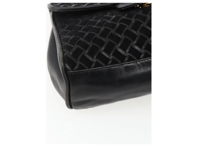 BALLY Borsa a Spalla Pelle Camoscio Nero Oro Auth 171410 D'oro - vista 14