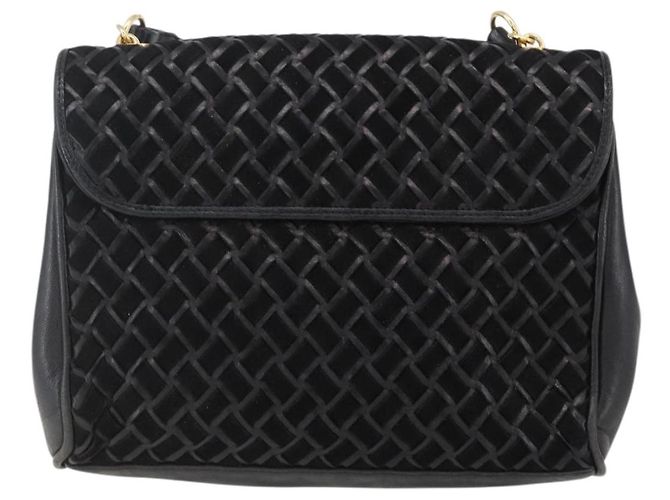 BALLY Borsa a Spalla Pelle Camoscio Nero Oro Auth 171410 D'oro - vista 2