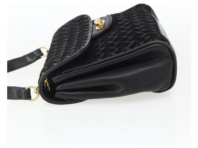 BALLY Borsa a Spalla Pelle Camoscio Nero Oro Auth 171410 D'oro - vista 3