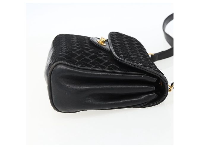 BALLY Borsa a Spalla Pelle Camoscio Nero Oro Auth 171410 D'oro - vista 4
