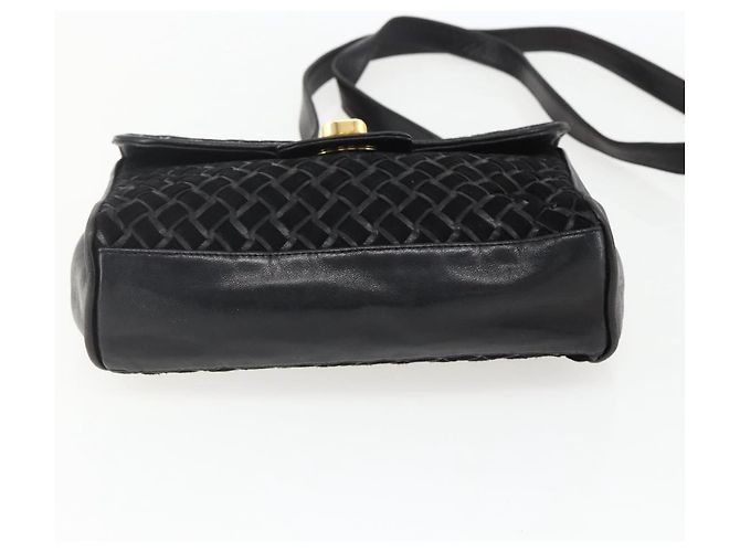 BALLY Borsa a Spalla Pelle Camoscio Nero Oro Auth 171410 D'oro - vista 5