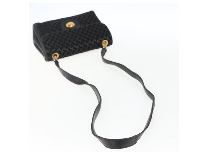 BALLY Borsa a Spalla Pelle Camoscio Nero Oro Auth 171410 D'oro - vista 7