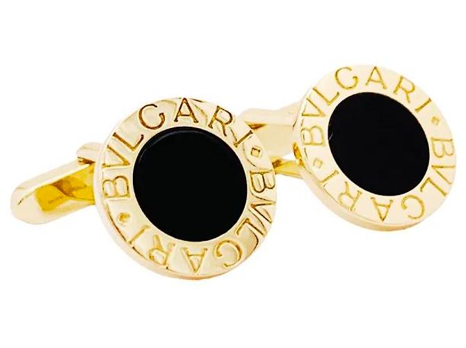 Gemelli Bulgari "BULGARI BULGARI", oro giallo e onice. - vista 2