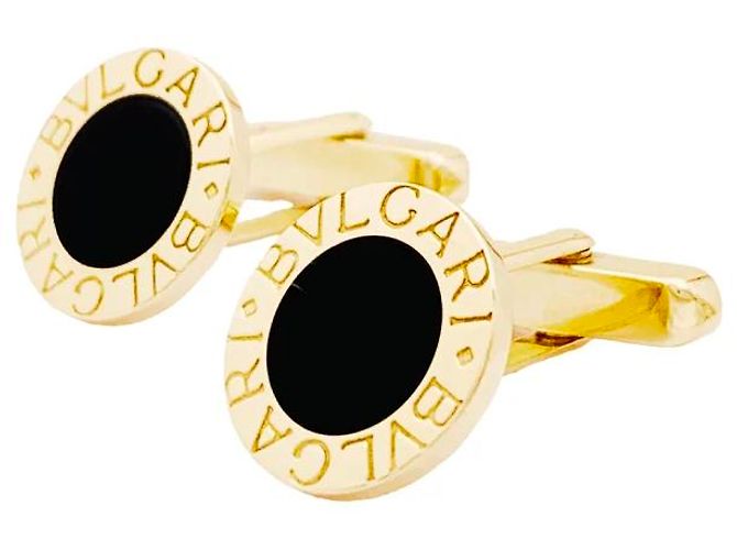 Gemelli Bulgari "BULGARI BULGARI", oro giallo e onice. - vista 3